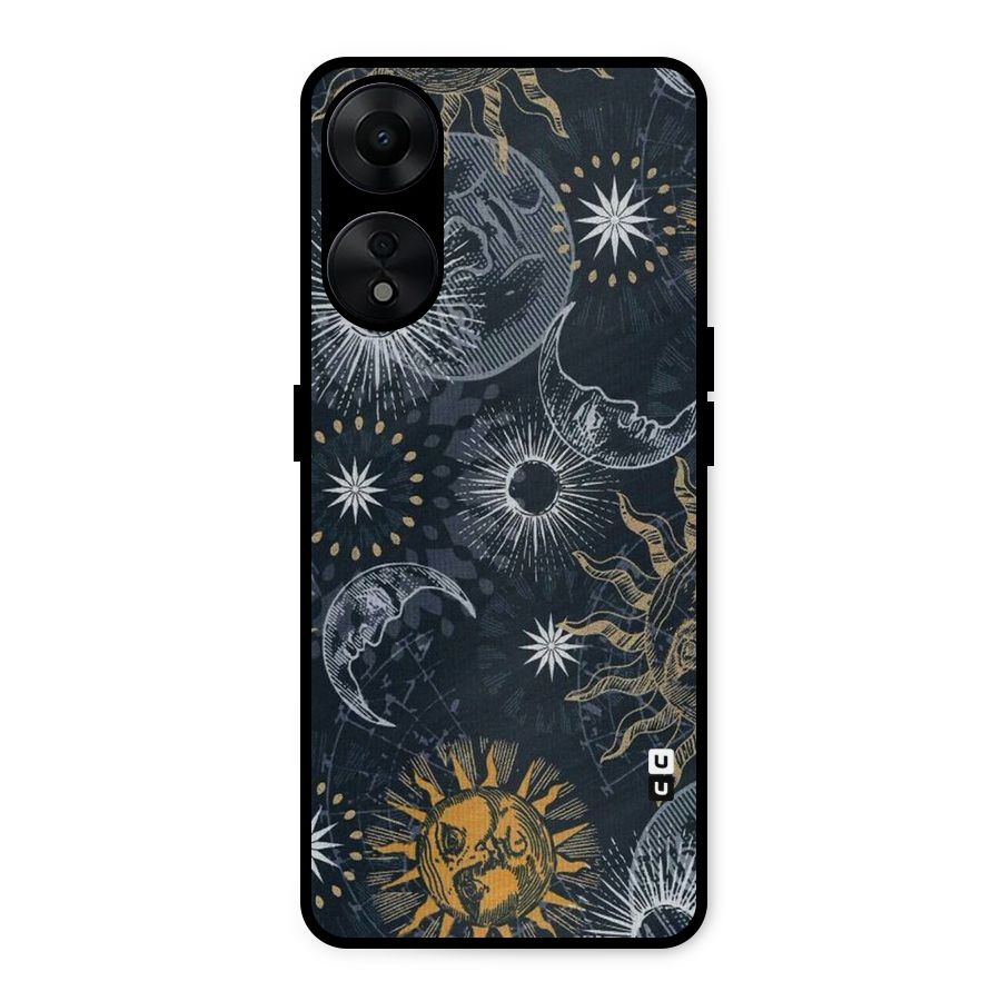Moon And Sun Metal Back Case for Oppo A78 5G