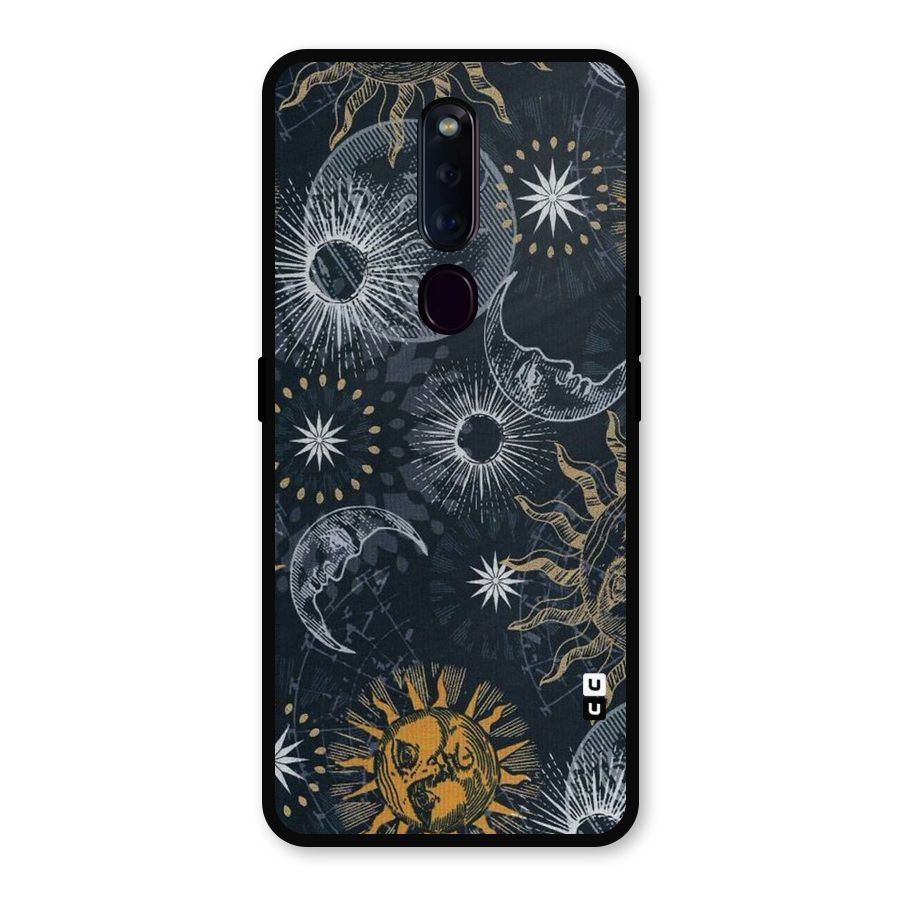 Moon And Sun Metal Back Case for Oppo F11 Pro