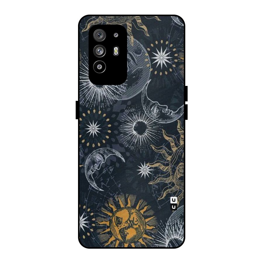 Moon And Sun Metal Back Case for Oppo F19 Pro Plus 5G