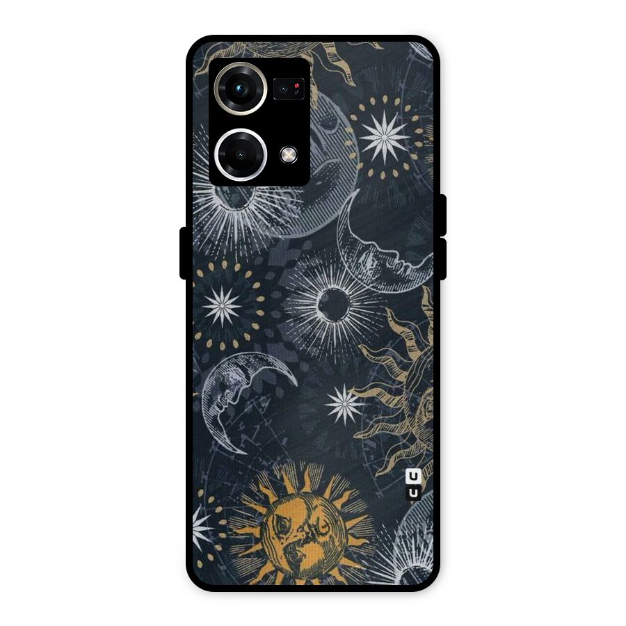 Moon And Sun Metal Back Case for Oppo F21s Pro 4G