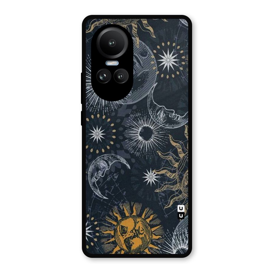 Moon And Sun Metal Back Case for Oppo Reno10 Pro
