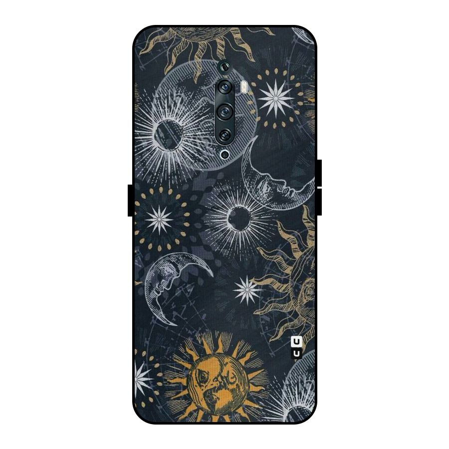 Moon And Sun Metal Back Case for Oppo Reno2 F