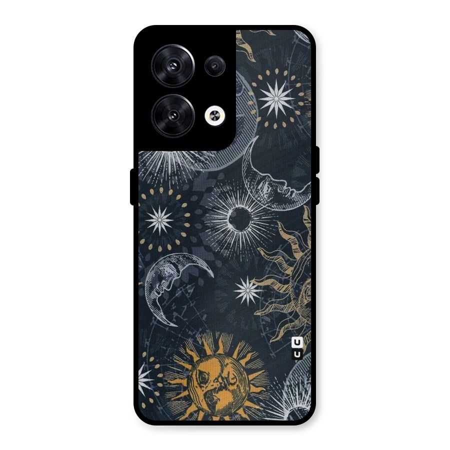 Moon And Sun Metal Back Case for Oppo Reno8 5G