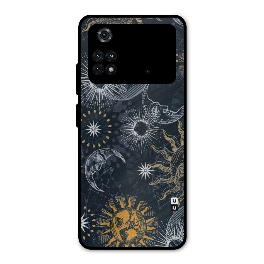 Moon And Sun Metal Back Case for Poco M4 Pro 4G
