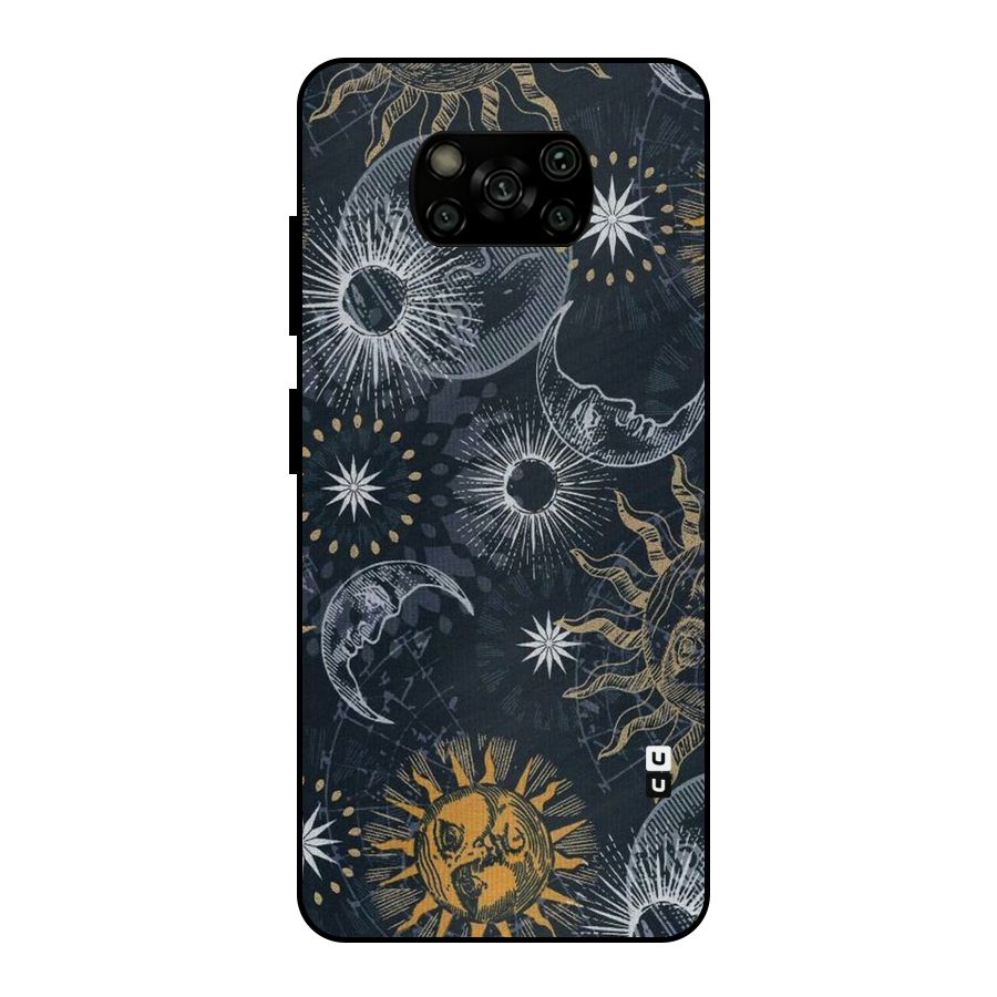 Moon And Sun Metal Back Case for Poco X3
