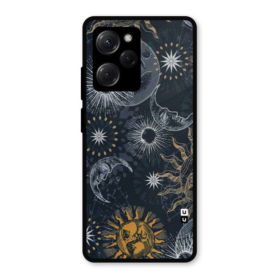Moon And Sun Metal Back Case for Poco X5 Pro