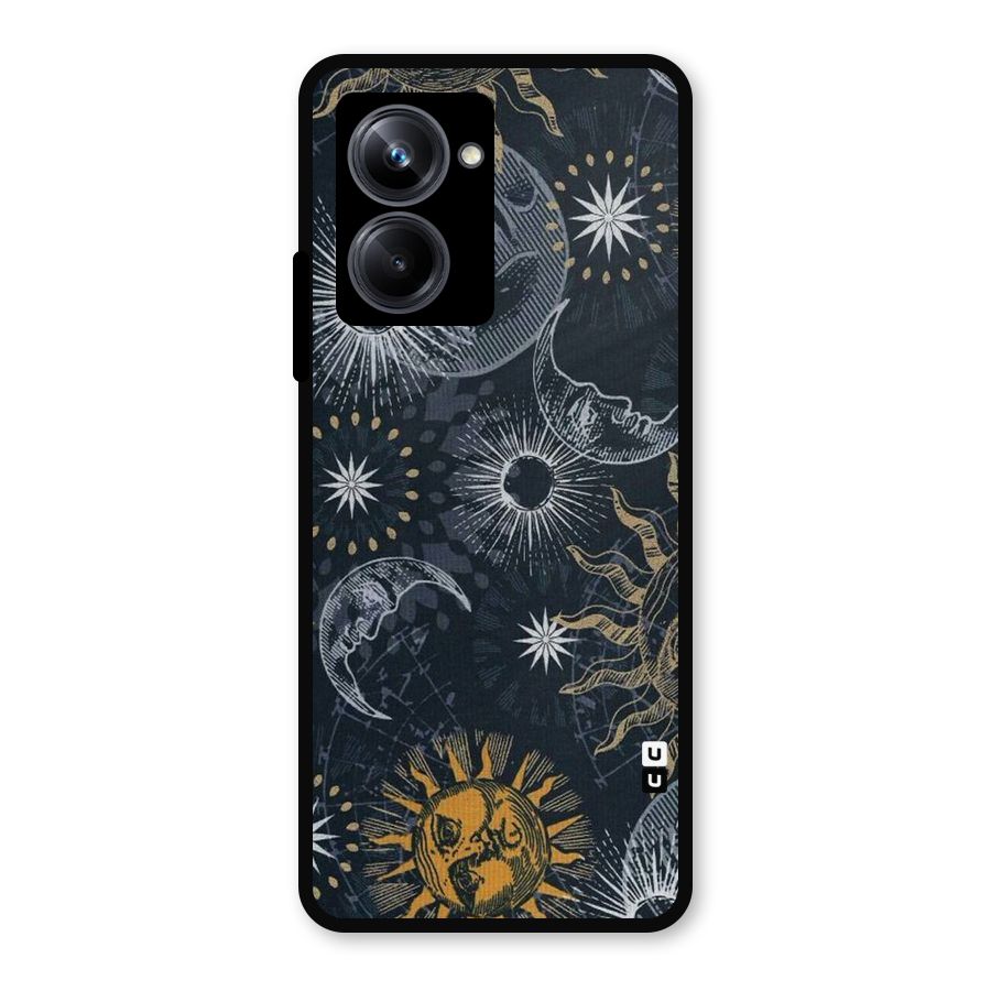 Moon And Sun Metal Back Case for Realme 10 Pro