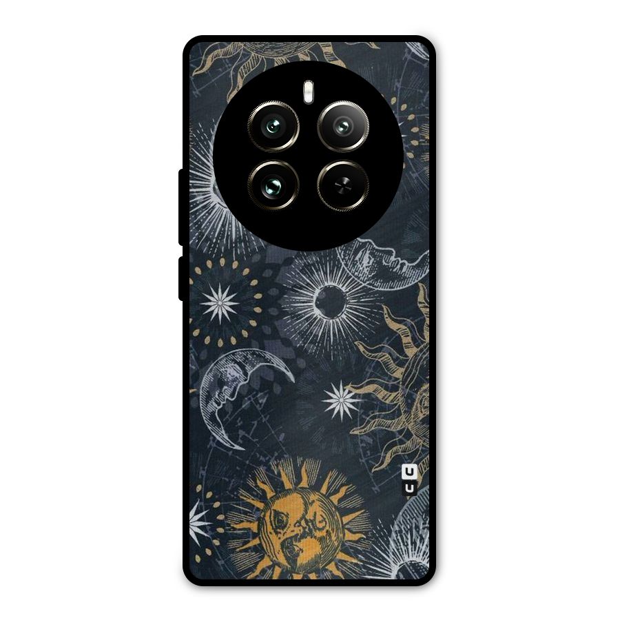 Moon And Sun Metal Back Case for Realme 12 Pro