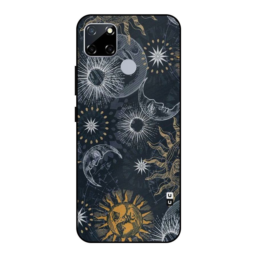 Moon And Sun Metal Back Case for Realme Narzo 20