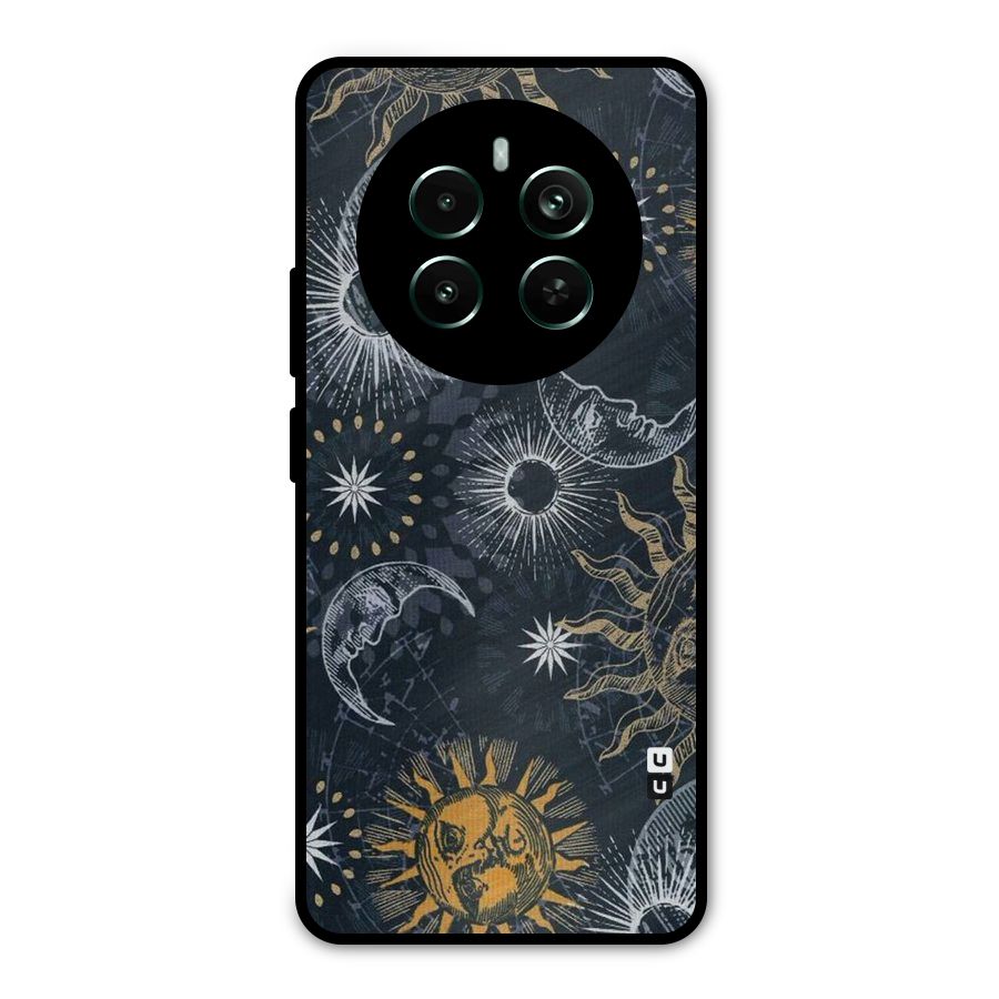 Moon And Sun Metal Back Case for Realme Narzo 70 Pro