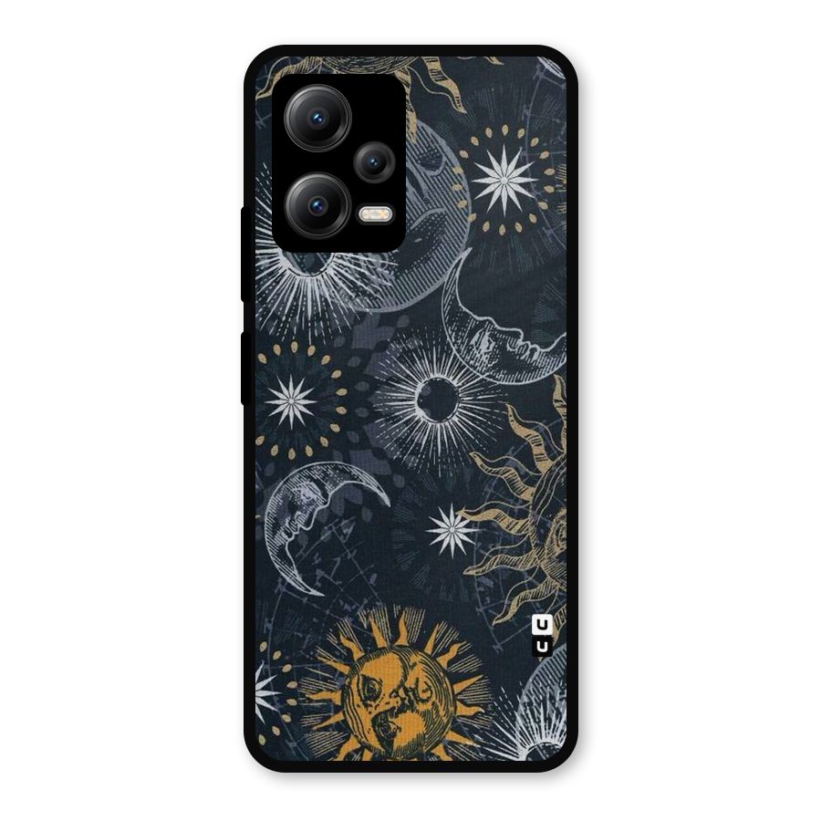 Moon And Sun Metal Back Case for Redmi Note 12 5G