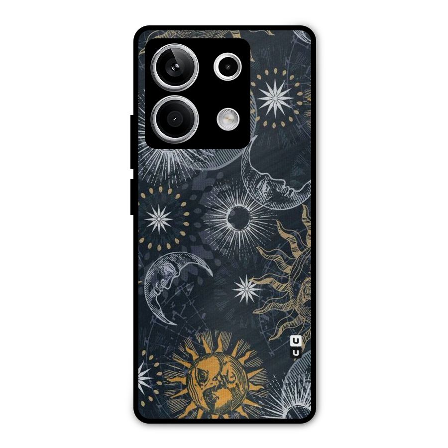 Moon And Sun Metal Back Case for Redmi Note 13 5G