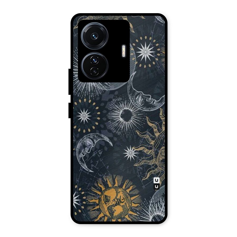 Moon And Sun Metal Back Case for Vivo T1 Pro