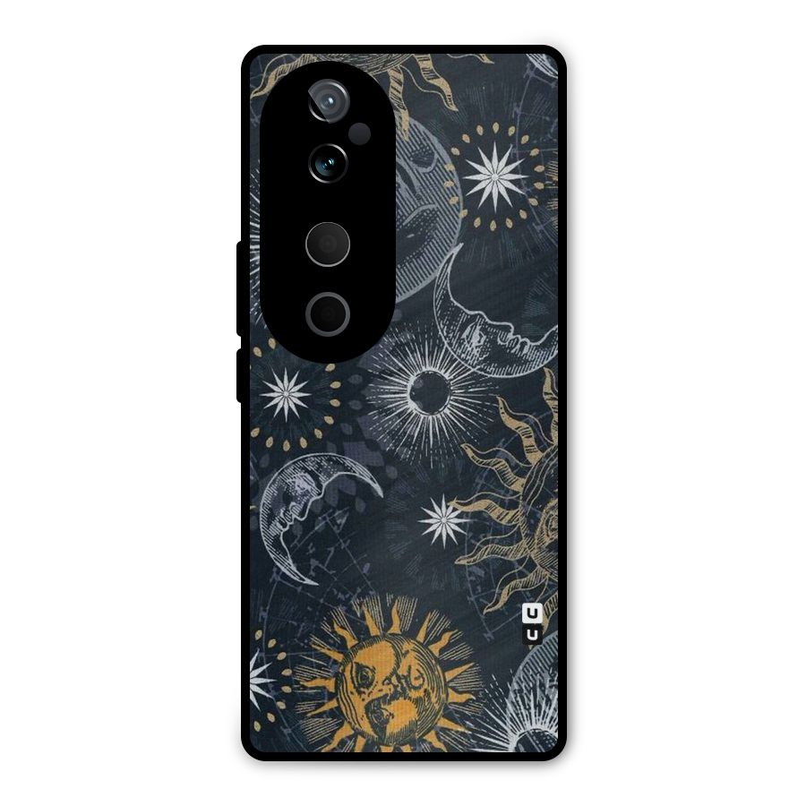 Moon And Sun Metal Back Case for Vivo T3 Ultra