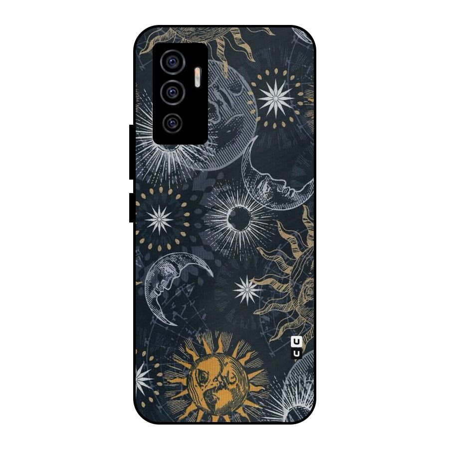 Moon And Sun Metal Back Case for Vivo V23e