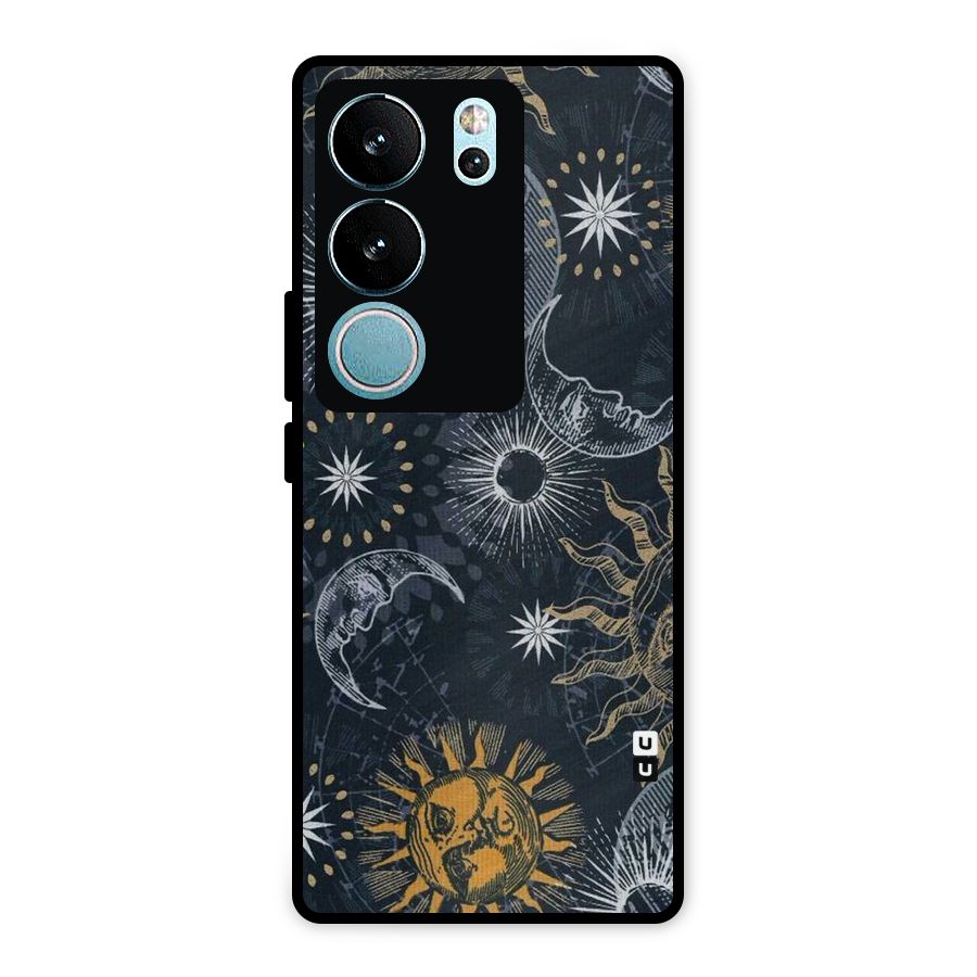 Moon And Sun Metal Back Case for Vivo V29