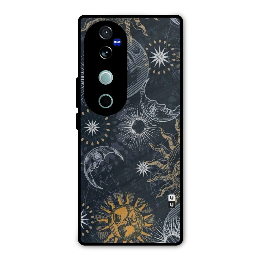 Moon And Sun Metal Back Case for Vivo V40