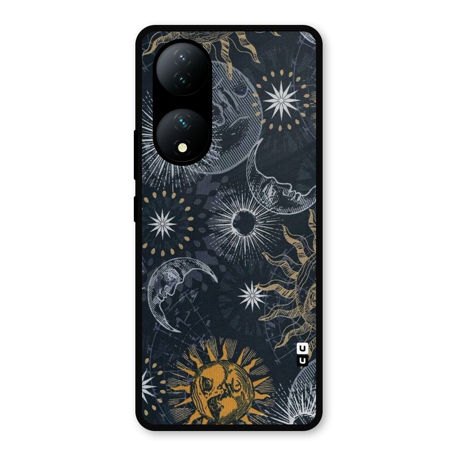 Moon And Sun Metal Back Case for Vivo Y100a