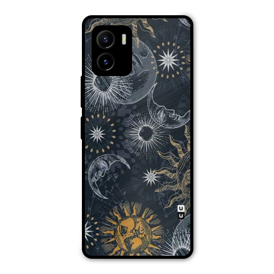 Moon And Sun Metal Back Case for Vivo Y15s