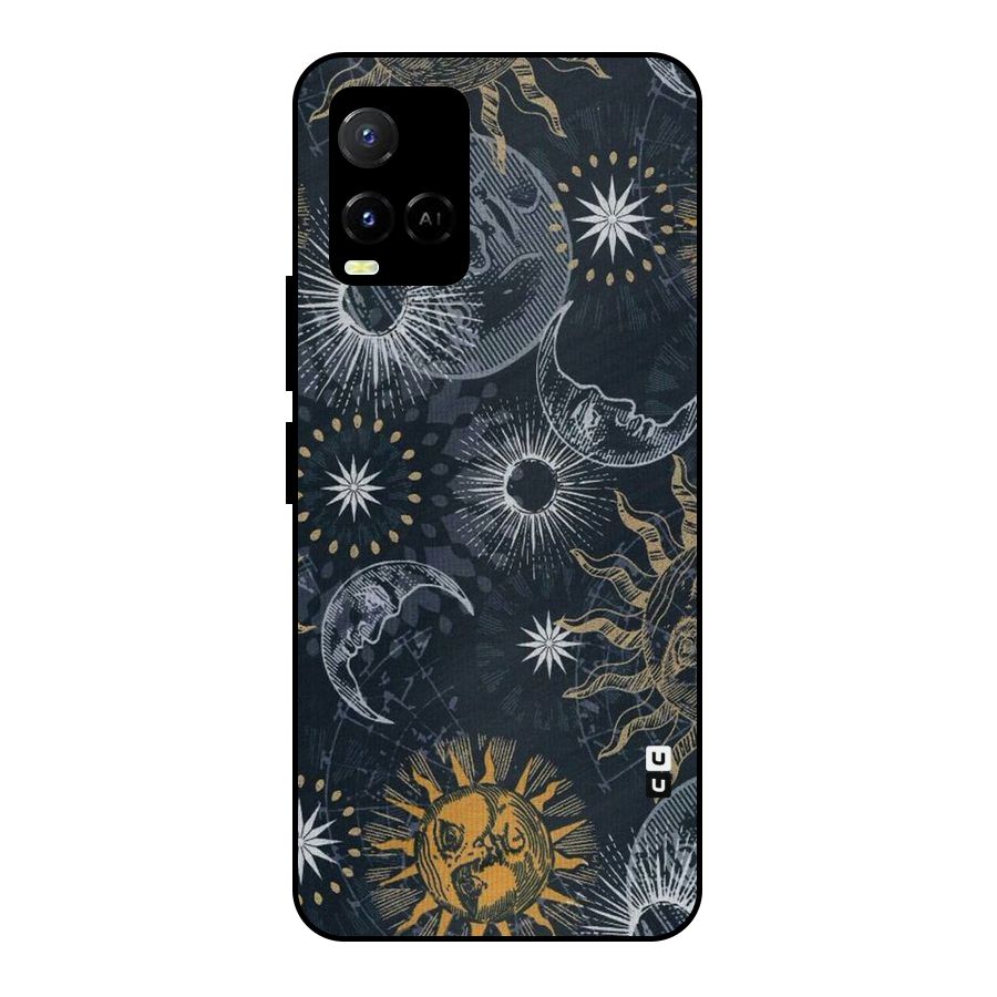 Moon And Sun Metal Back Case for Vivo Y21