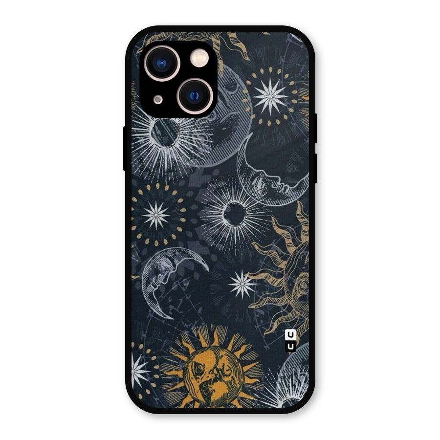 Moon And Sun Metal Back Case for iPhone 13