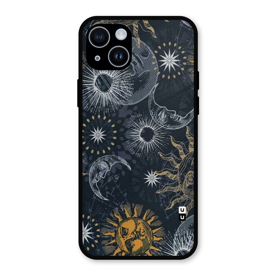 Moon And Sun Metal Back Case for iPhone 14