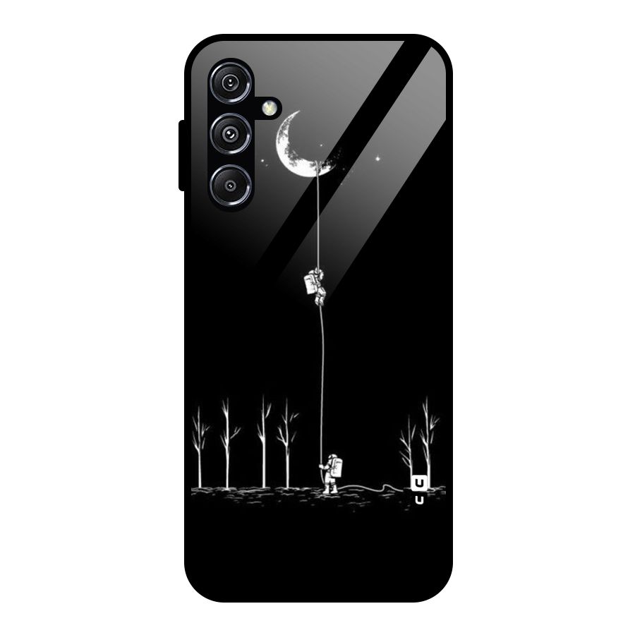 Moon Man Glass Back Case for Galaxy M34 5G
