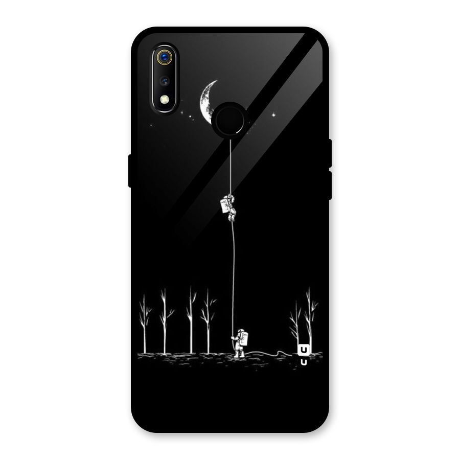 Moon Man Glass Back Case for Realme 3i
