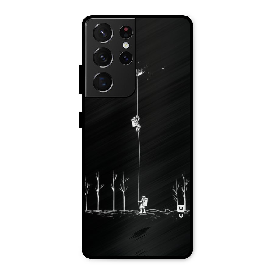 Moon Man Metal Back Case for Galaxy S21 Ultra 5G