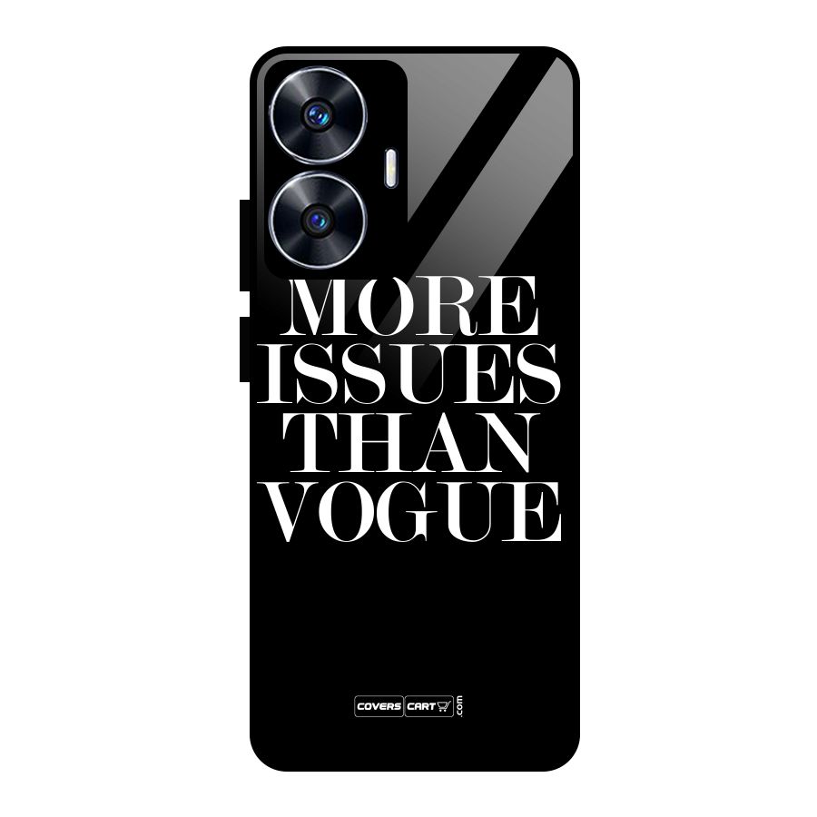 More Issues than Vogue (Black) Glass Back Case for Realme Narzo N55