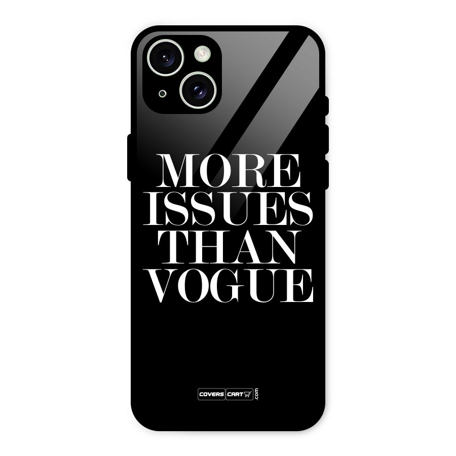 More Issues than Vogue (Black) Glass Back Case for iPhone 15 Plus