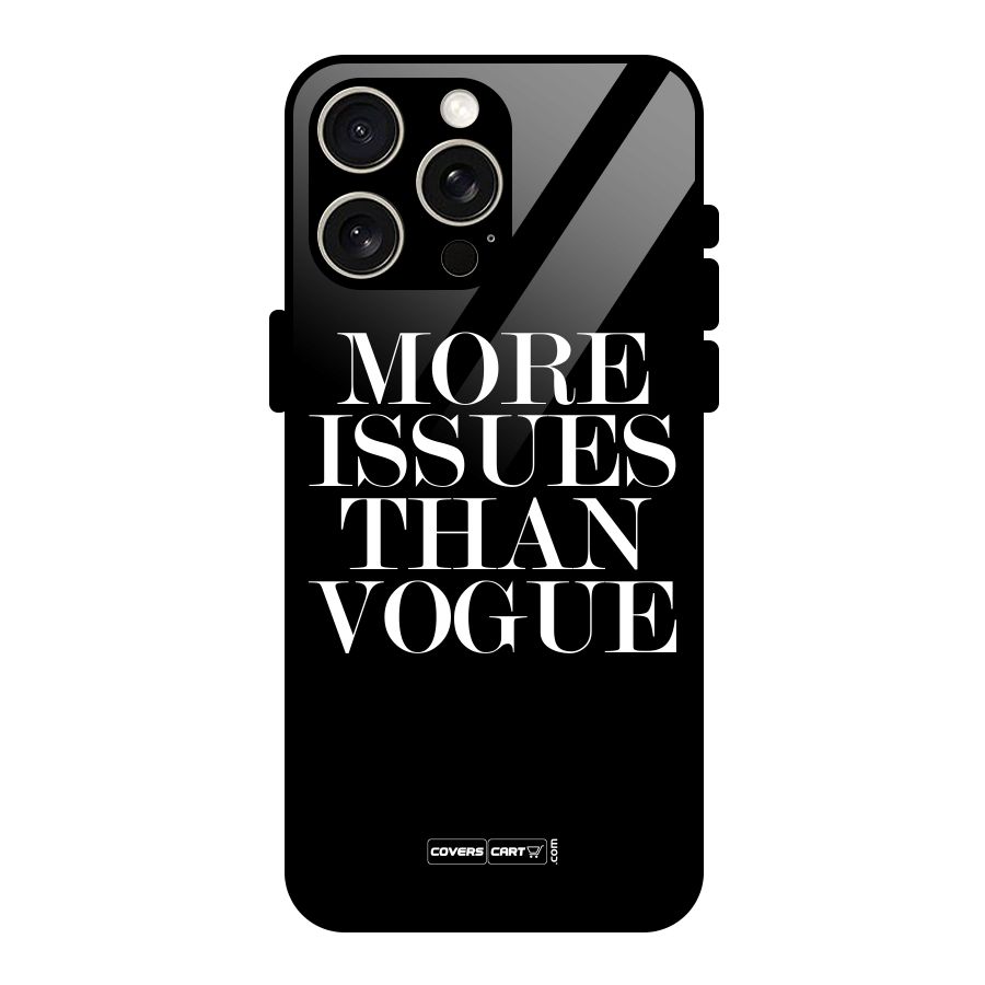 More Issues than Vogue (Black) Glass Back Case for iPhone 15 Pro Max