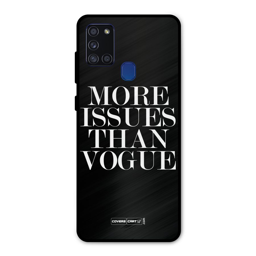 More Issues than Vogue (Black) Metal Back Case for Galaxy A21s