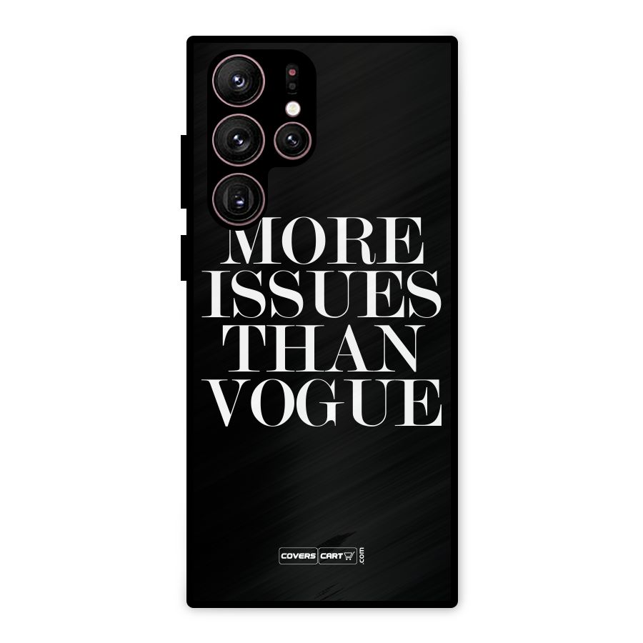More Issues than Vogue (Black) Metal Back Case for Galaxy S22 Ultra 5G