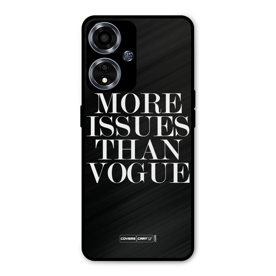 More Issues than Vogue (Black) Metal Back Case for Oppo A59
