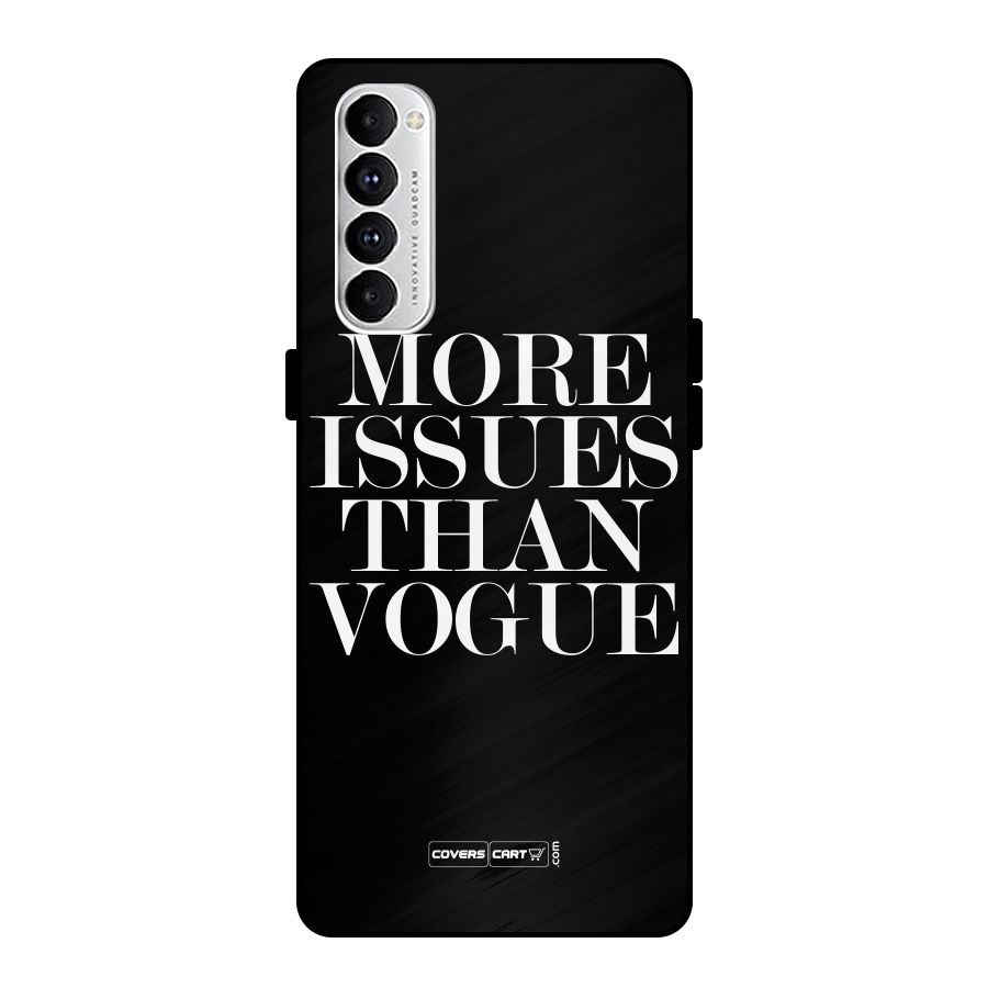 More Issues than Vogue (Black) Metal Back Case for Oppo Reno4 Pro