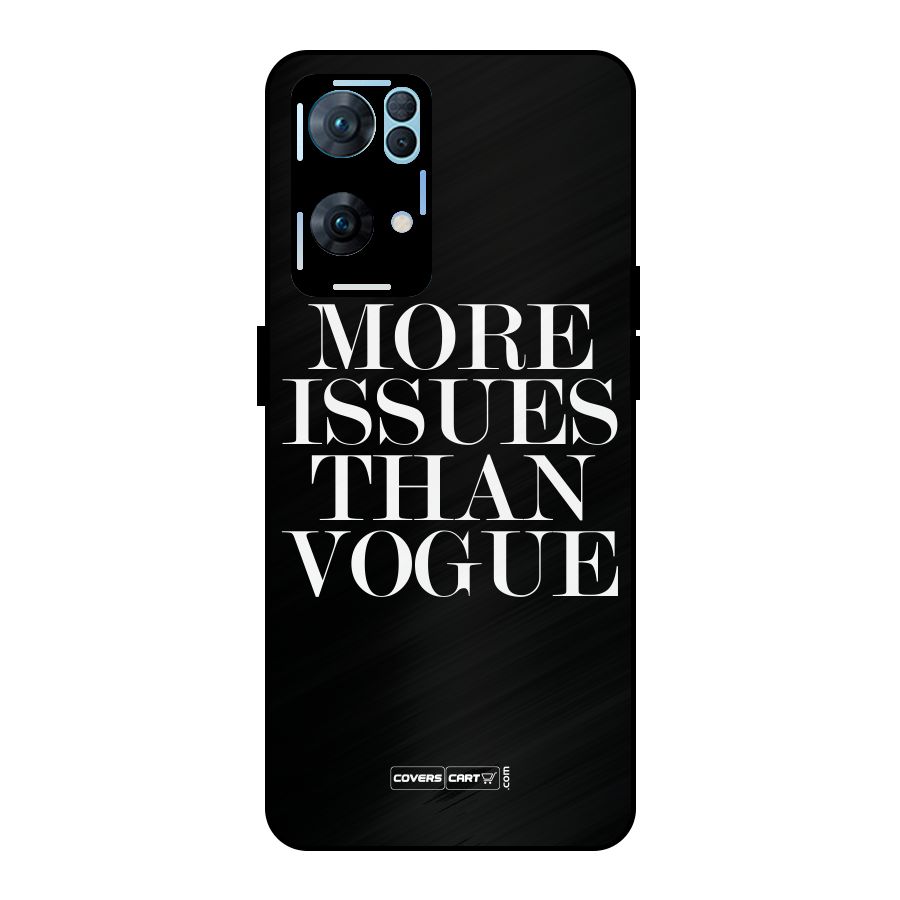 More Issues than Vogue (Black) Metal Back Case for Oppo Reno7 Pro 5G