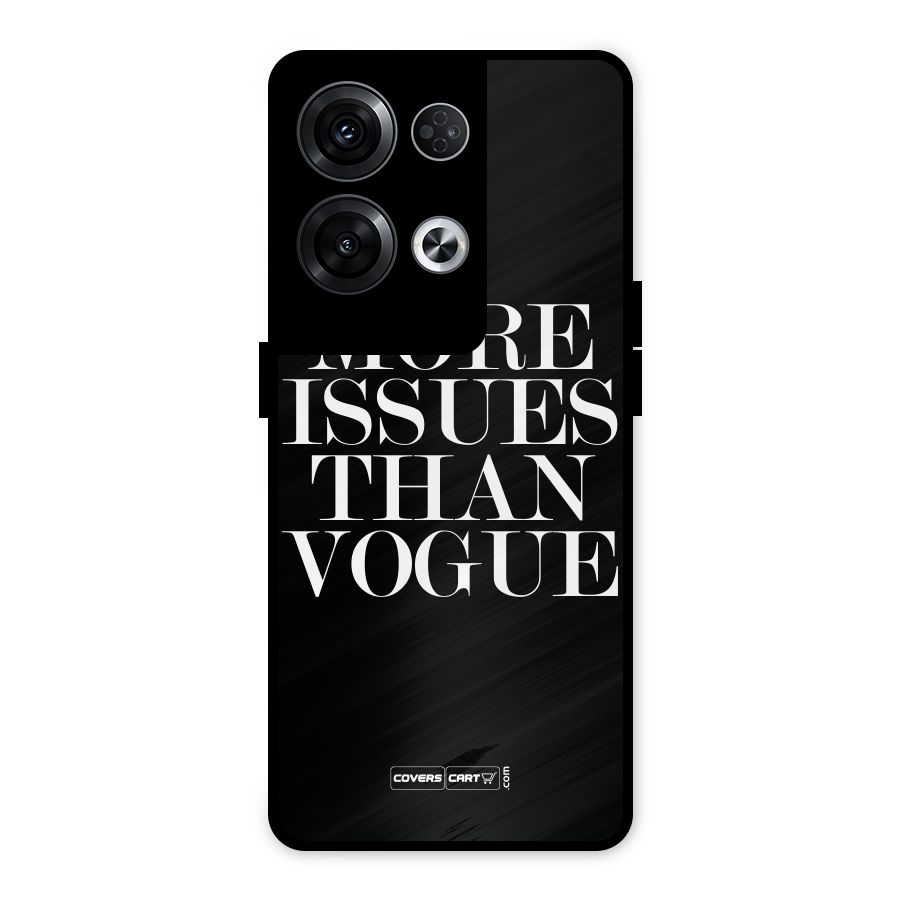 More Issues than Vogue (Black) Metal Back Case for Oppo Reno8 Pro 5G