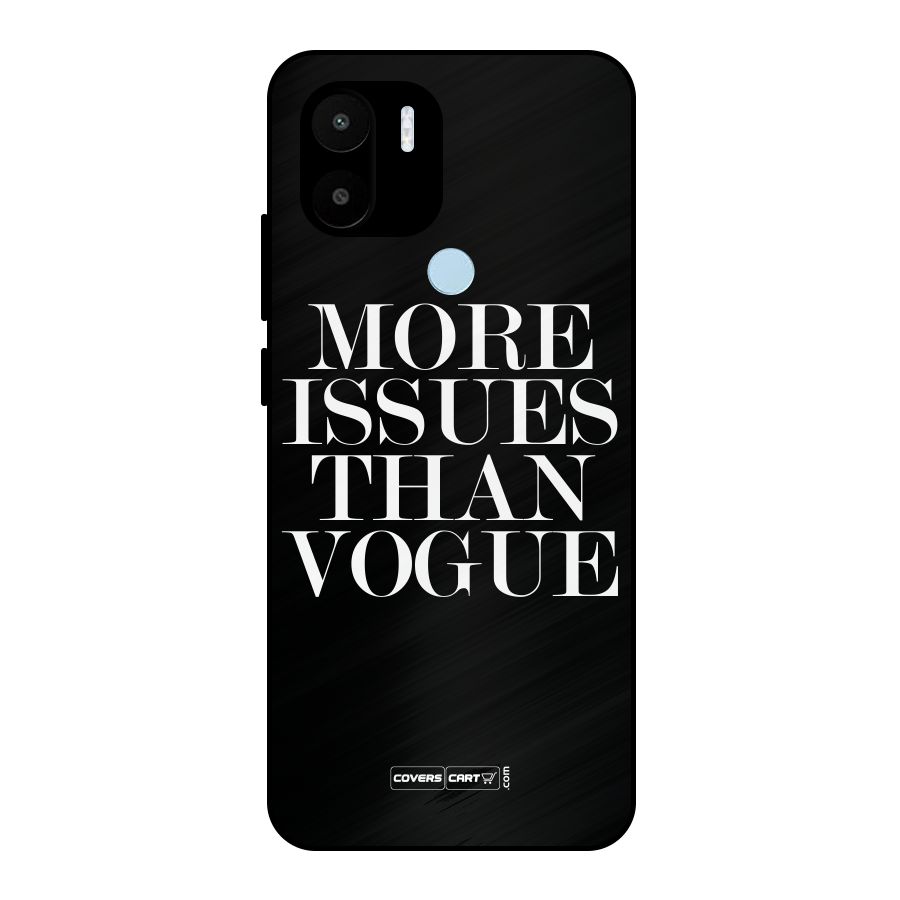 More Issues than Vogue (Black) Metal Back Case for Redmi A2+