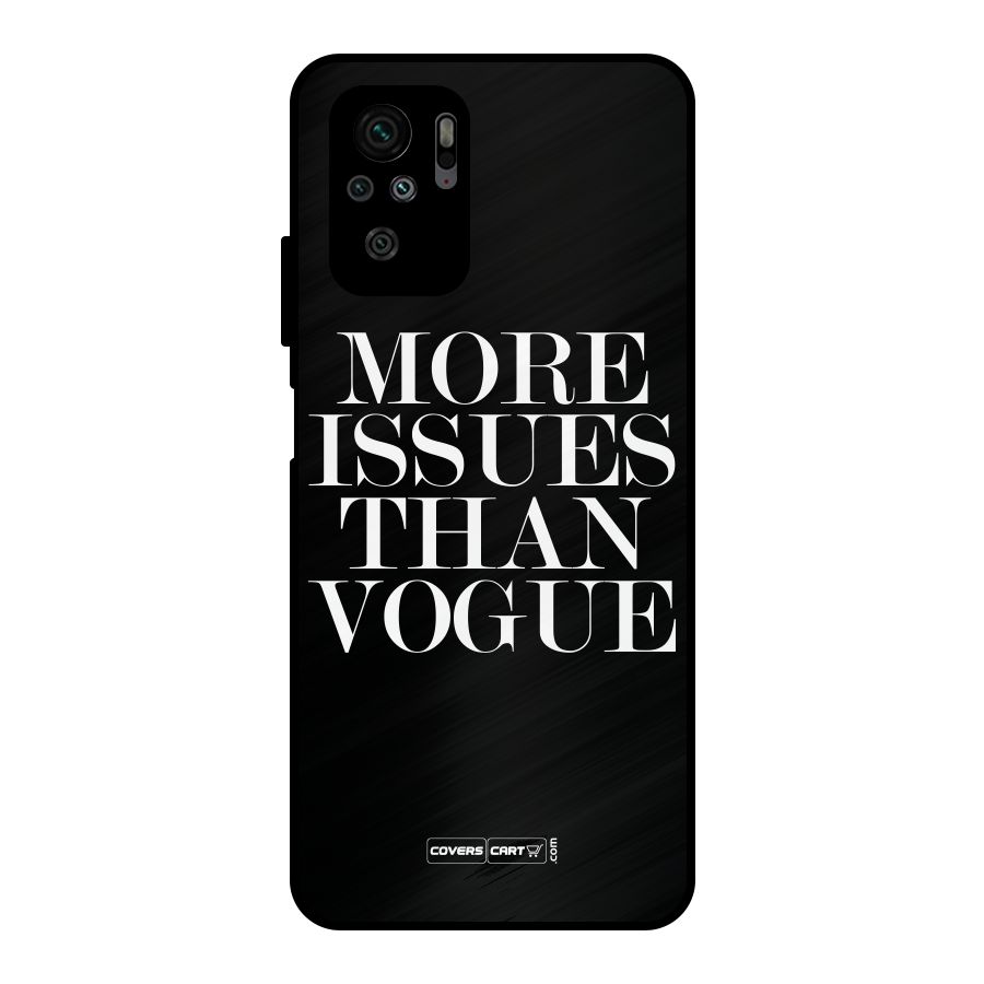 More Issues than Vogue (Black) Metal Back Case for Redmi Note 10S