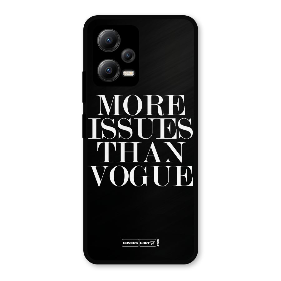 More Issues than Vogue (Black) Metal Back Case for Redmi Note 12 5G