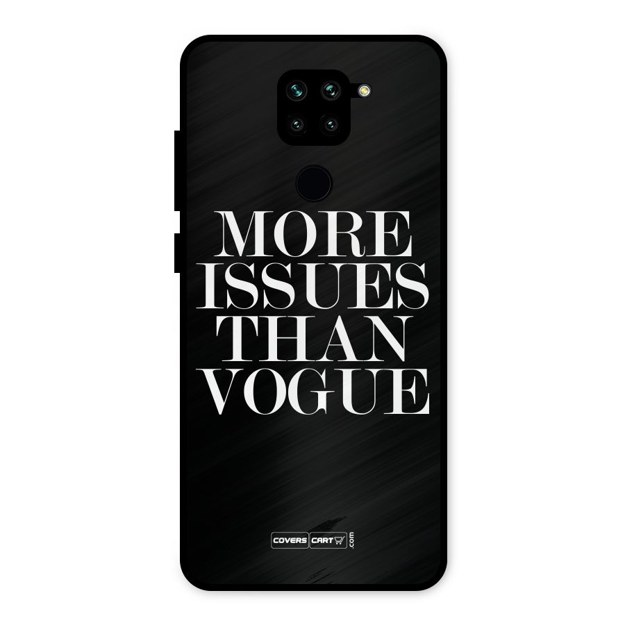 More Issues than Vogue (Black) Metal Back Case for Redmi Note 9