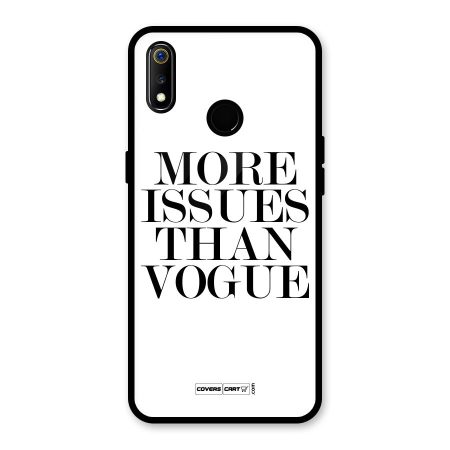 More Issues than Vogue (White) Glass Back Case for Realme 3i
