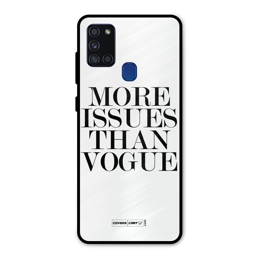More Issues than Vogue (White) Metal Back Case for Galaxy A21s