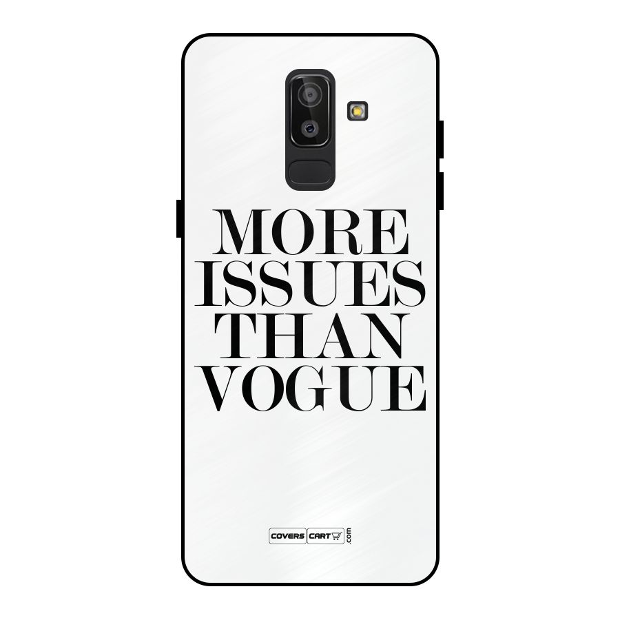 More Issues than Vogue (White) Metal Back Case for Galaxy J8