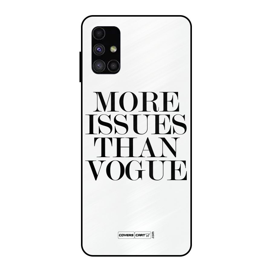 More Issues than Vogue (White) Metal Back Case for Galaxy M51