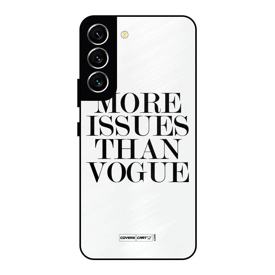 More Issues than Vogue (White) Metal Back Case for Galaxy S22 5G