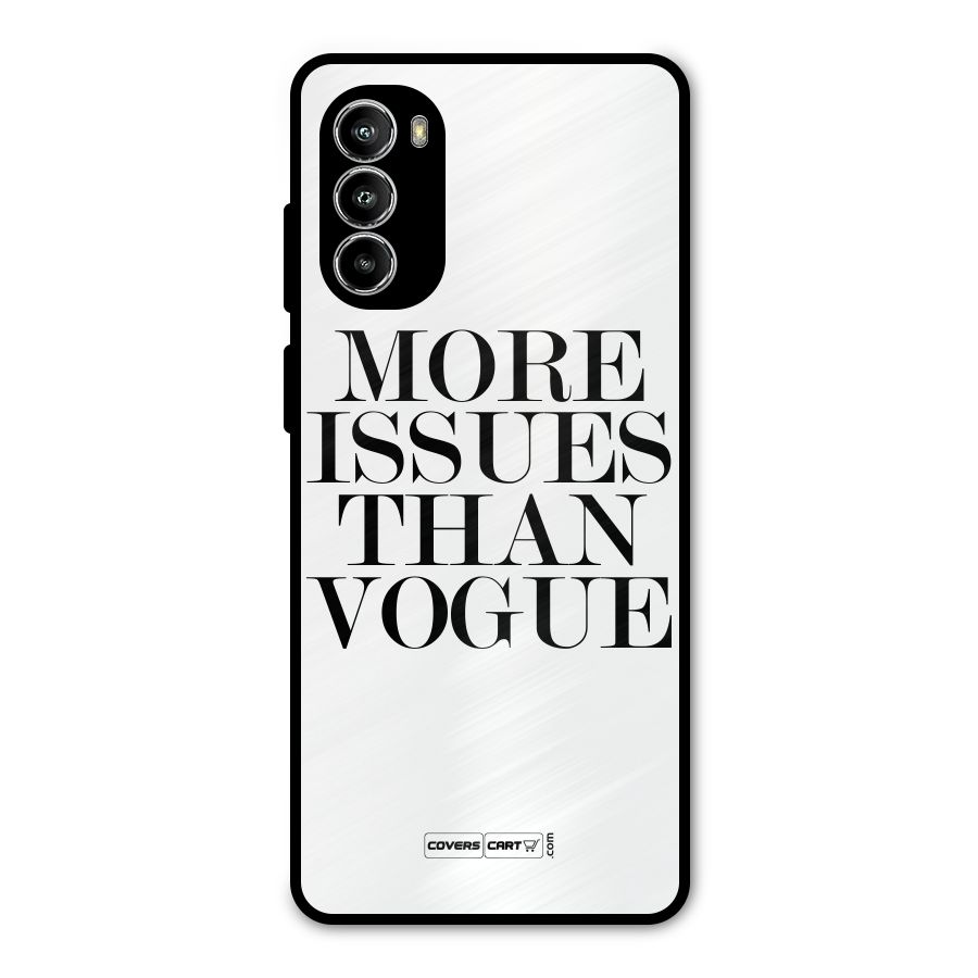 More Issues than Vogue (White) Metal Back Case for Moto G52
