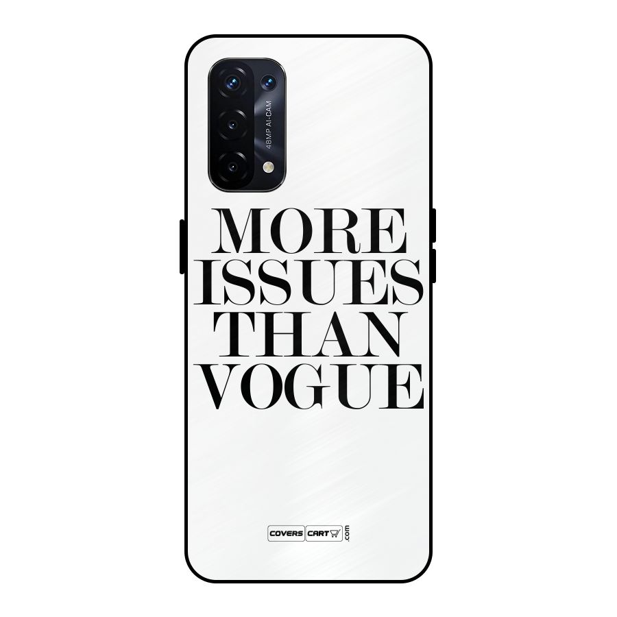 More Issues than Vogue (White) Metal Back Case for Oppo A74 5G