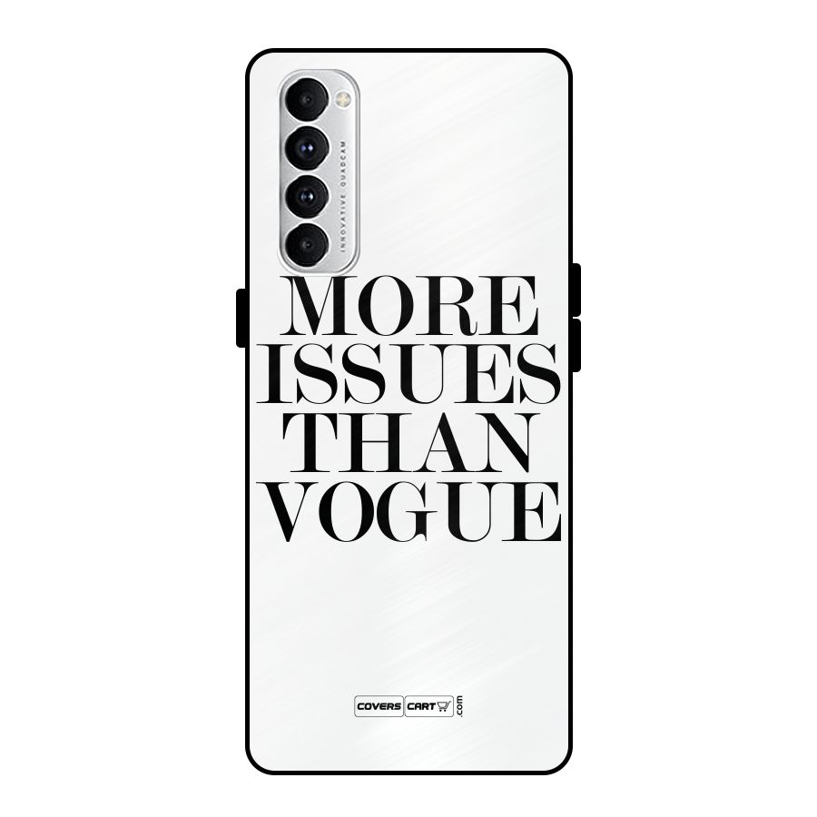 More Issues than Vogue (White) Metal Back Case for Oppo Reno4 Pro